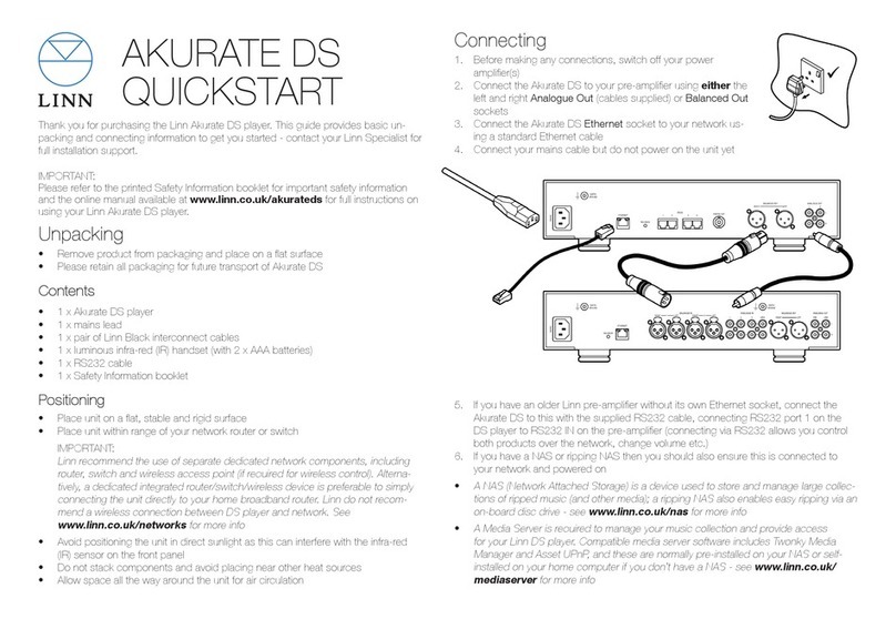 Linn AKURATE DS quick start