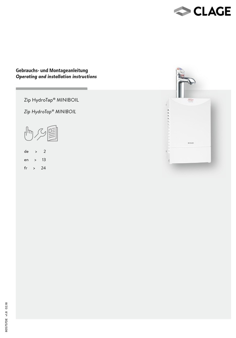 clage Zip HydroTap MINIBOIL Operating and installation instructions