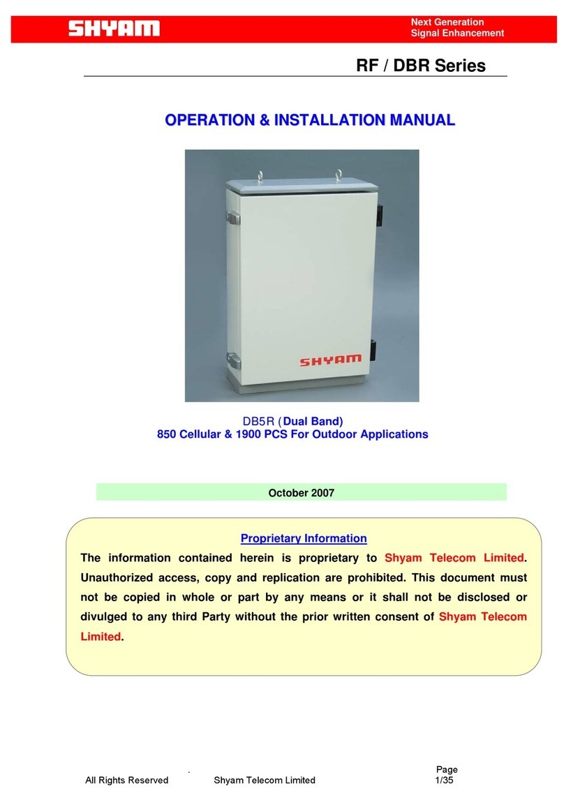 Shyam DBR5R Operation & installation manual