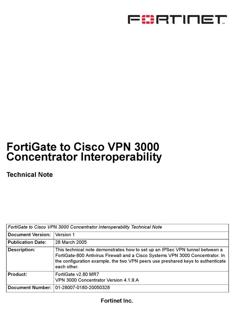 Fortinet FortiGate FortiGate-800 Instruction Manual