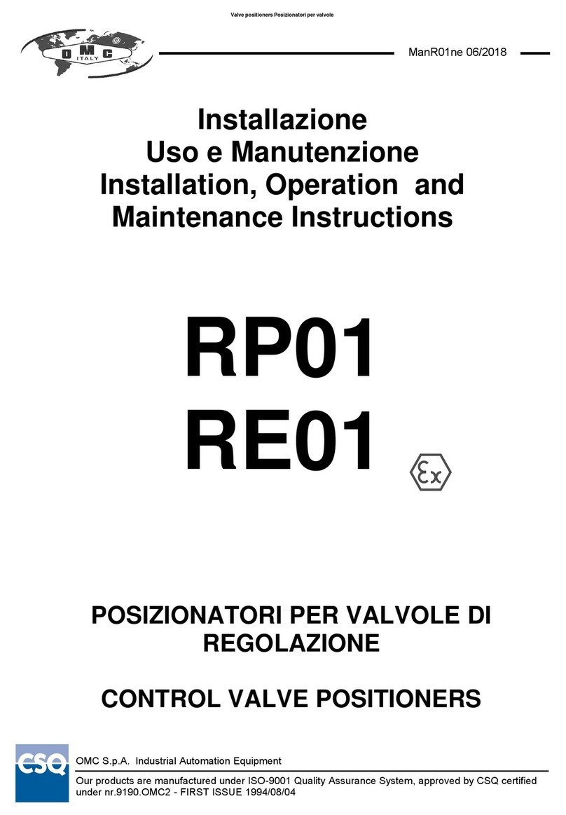 OMC RP01 Installation, operation and maintenance instructions