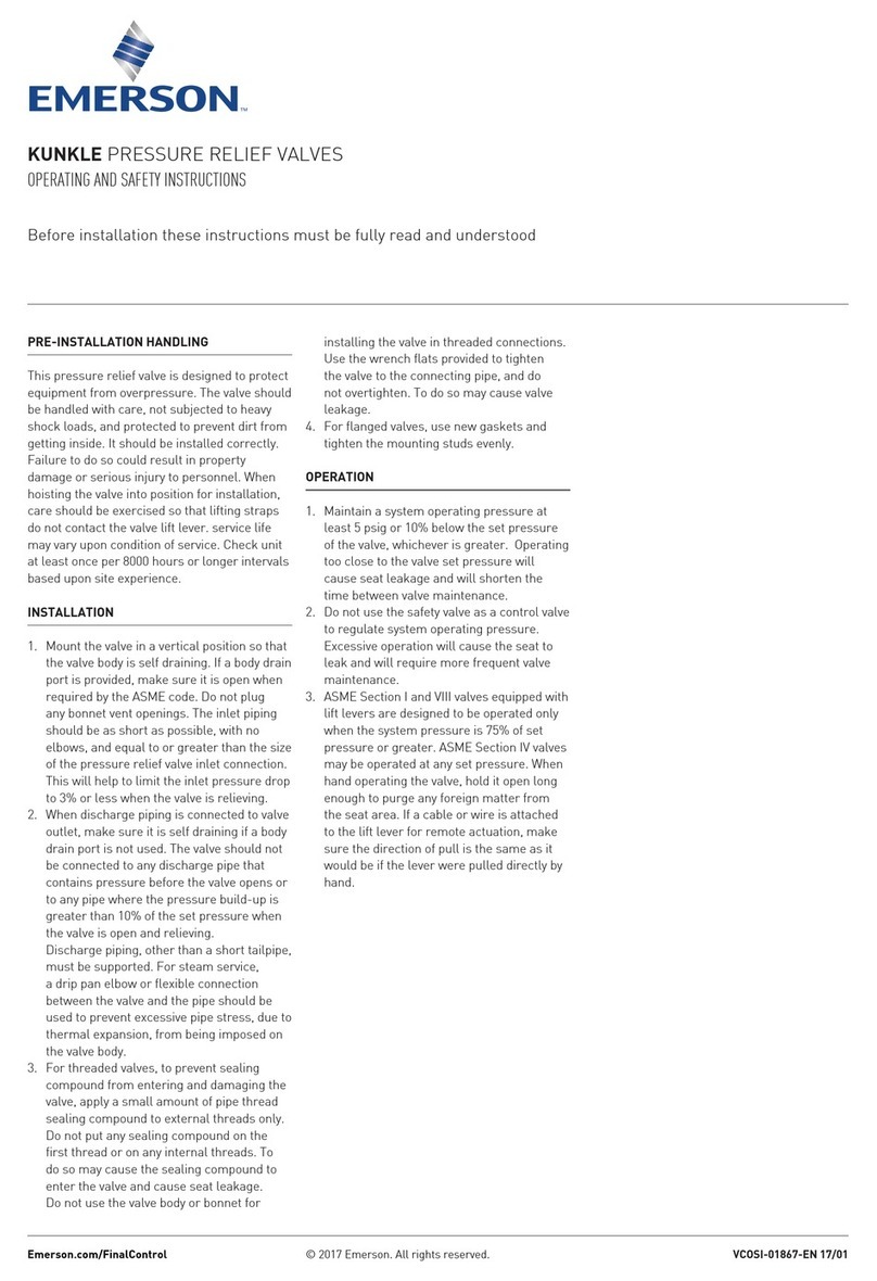 Emerson Kunkle Series Operating and safety instructions