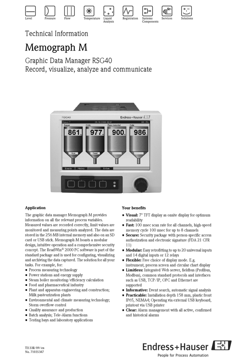 Endress+Hauser Memograph M RSG40 Manual