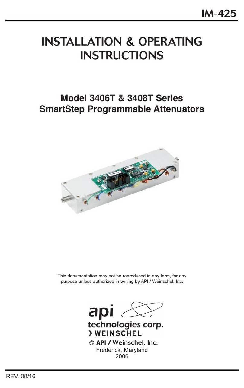 api technologies corp. 3408T Series Installation & operating instructions api technologies corp. 3408T Series Installation & operating instructions