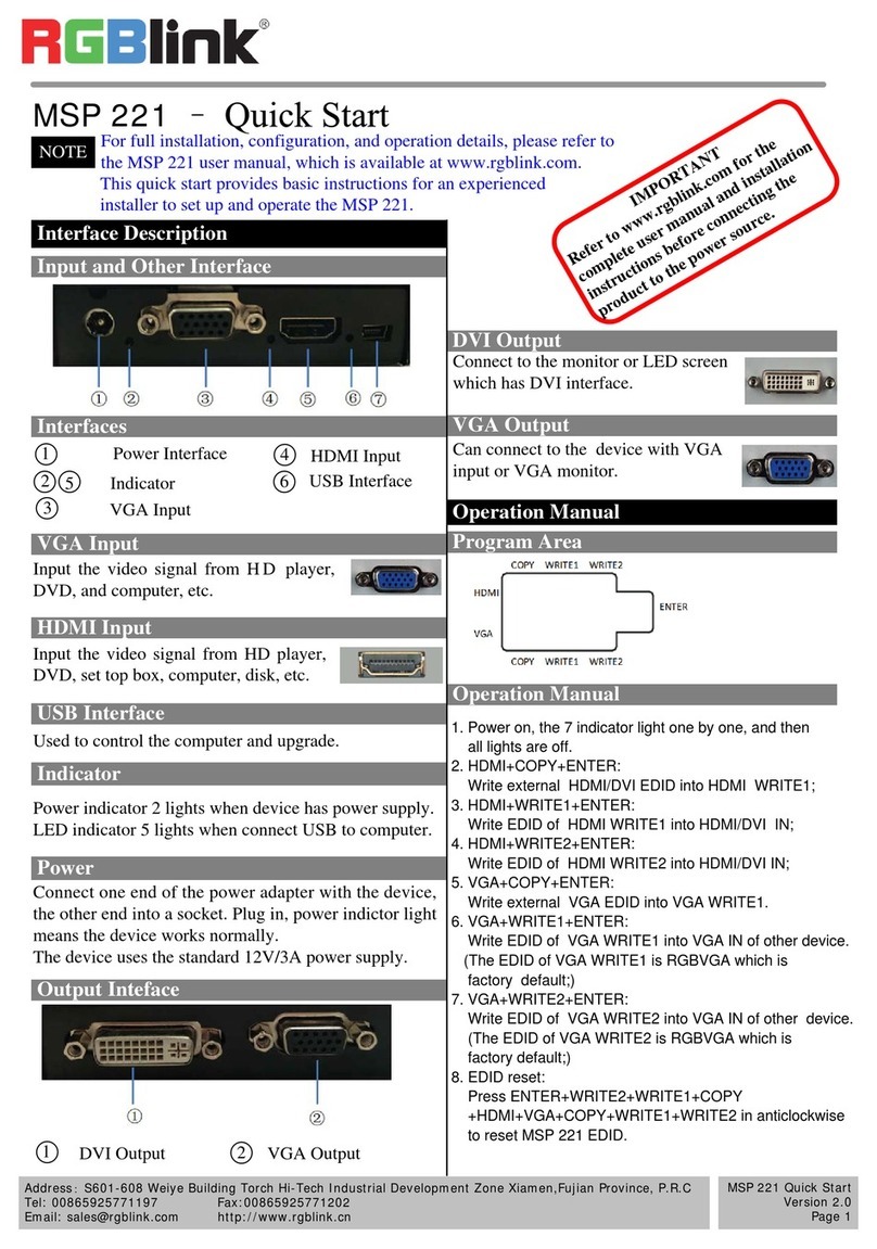 RGBlink MSP 221 quick start