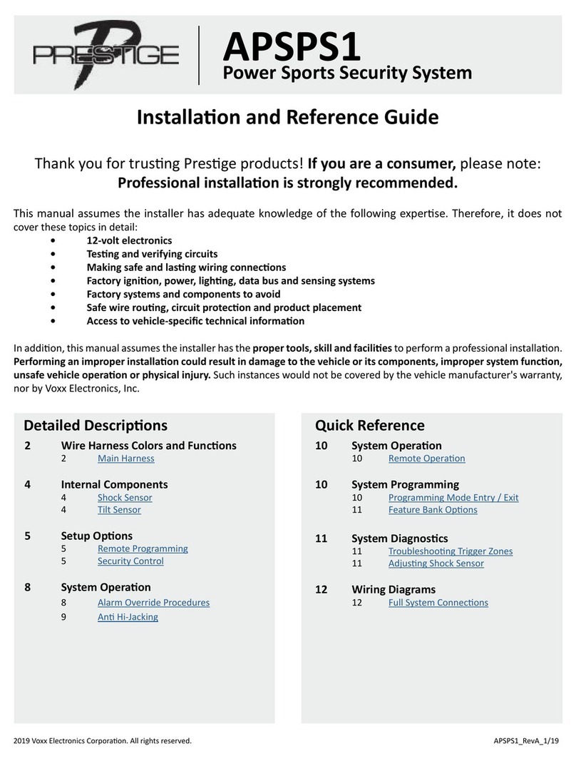 Voxx Electronics Prestige APSPS1 Installation and reference guide Voxx Electronics Prestige APSPS1 Installation and reference guide