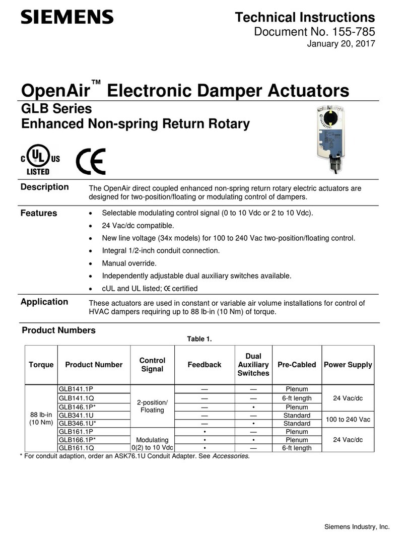 Siemens OpenAir GLB141.1P Owner's manual