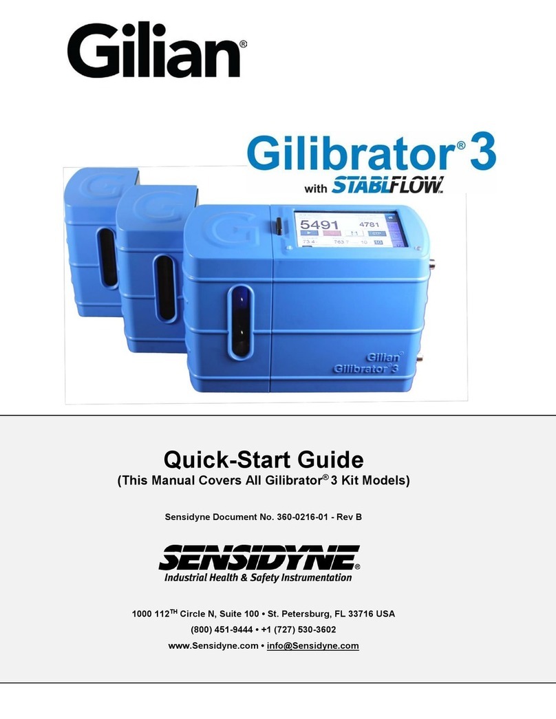 Sensidyne Gilian Gilibrator 3 STABLFLOW quick start guide Sensidyne Gilian Gilibrator 3 STABLFLOW quick start guide