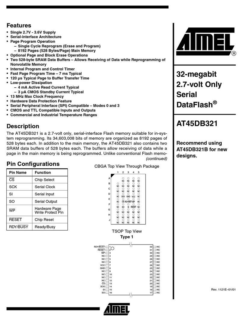 Atmel DataFlash AT45DB321 Operation