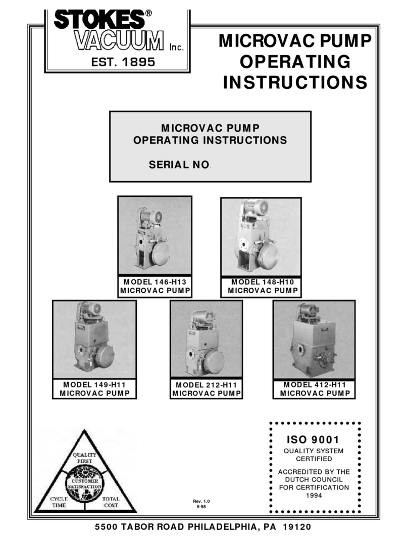 STOKES VACUUM 148-10 operating instructions STOKES VACUUM 148-10 operating instructions