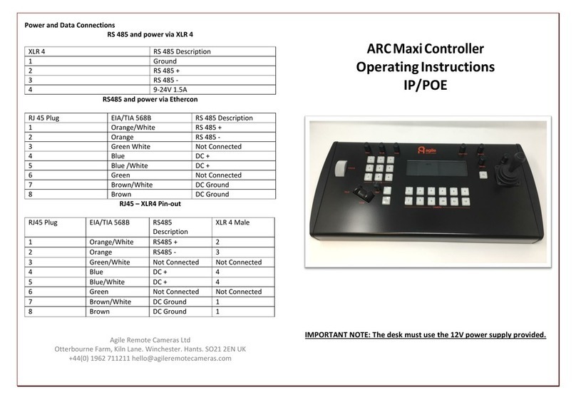 Agile Remote Cameras ARC Maxi Controller operating instructions