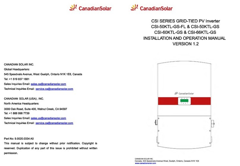 CanadianSolar CSI Series Installation and operation manual