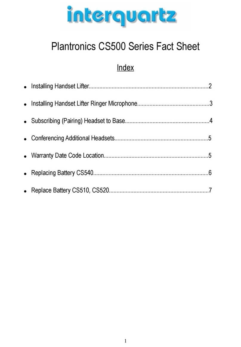 Plantronics CS500 Series User manual Plantronics CS500 Series User manual