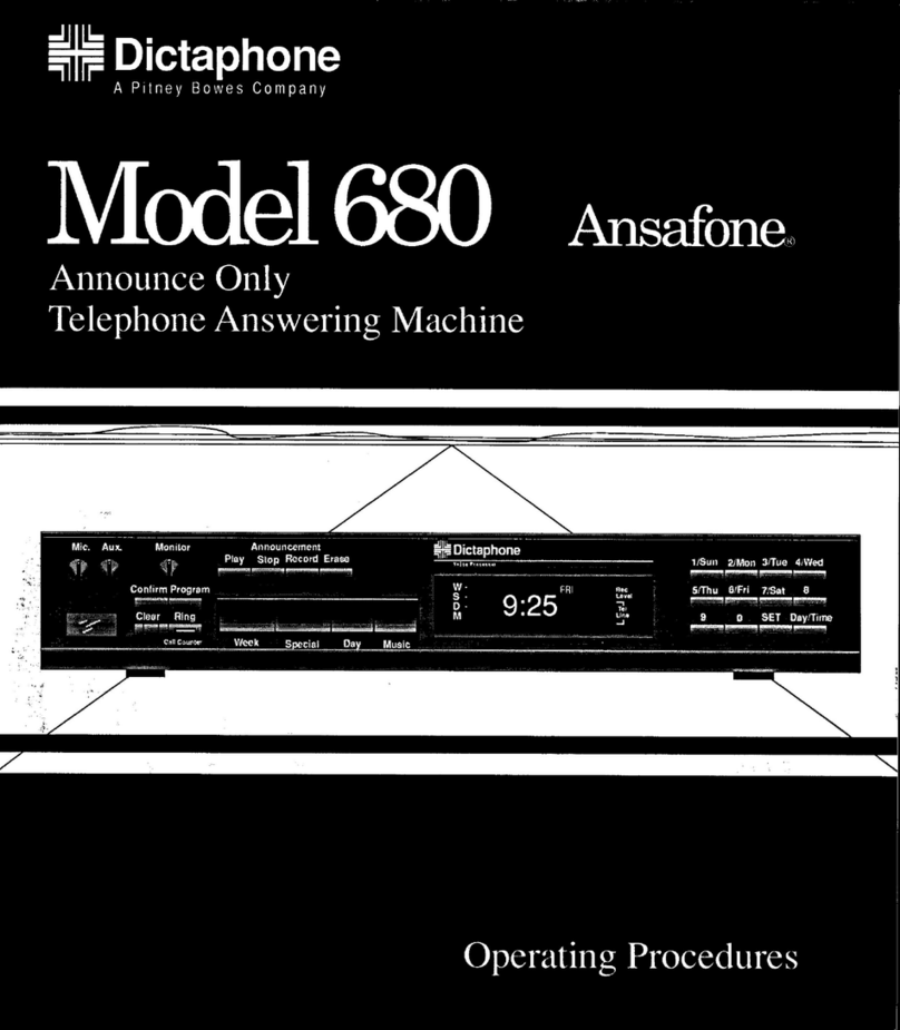 Dictaphone Ansafone 680 Operating procedures