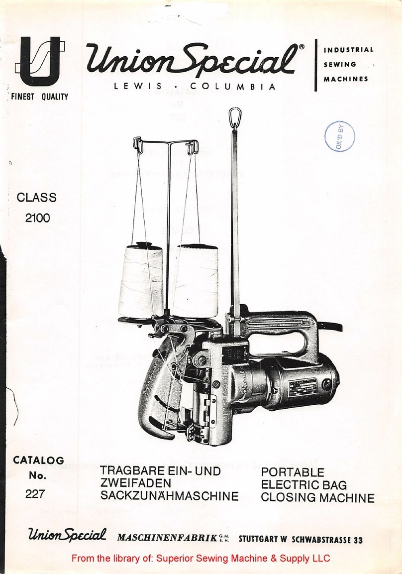 UnionSpecial CLASS 2100 Instructions for adjusting and operating UnionSpecial CLASS 2100 Instructions for adjusting and operating