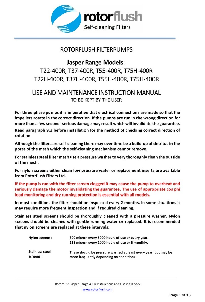 ROTORFLUSH Jasper Series Use and maintenance instruction manual