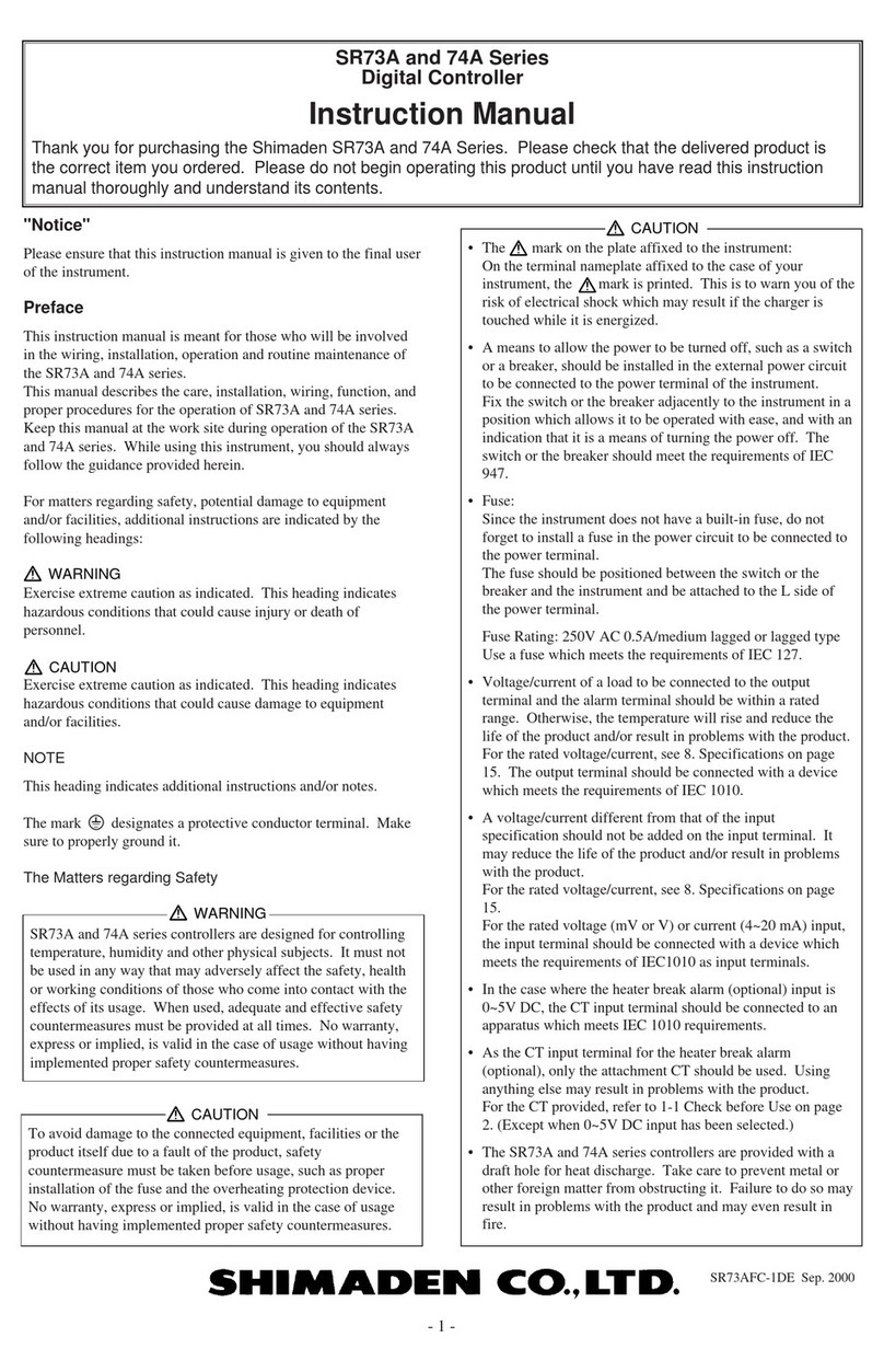 Shimaden SR73A Series User manual