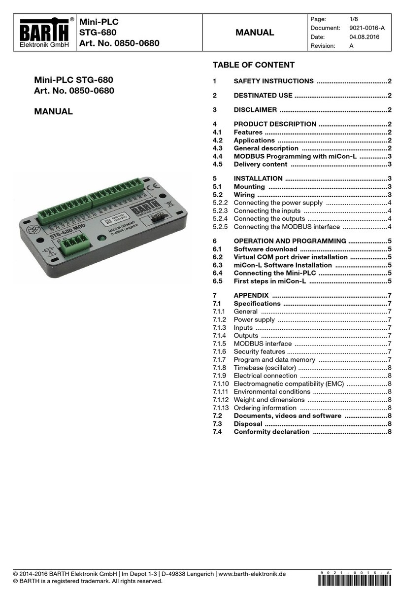 BARTH Elektronik Mini-PLC STG-680 manual
