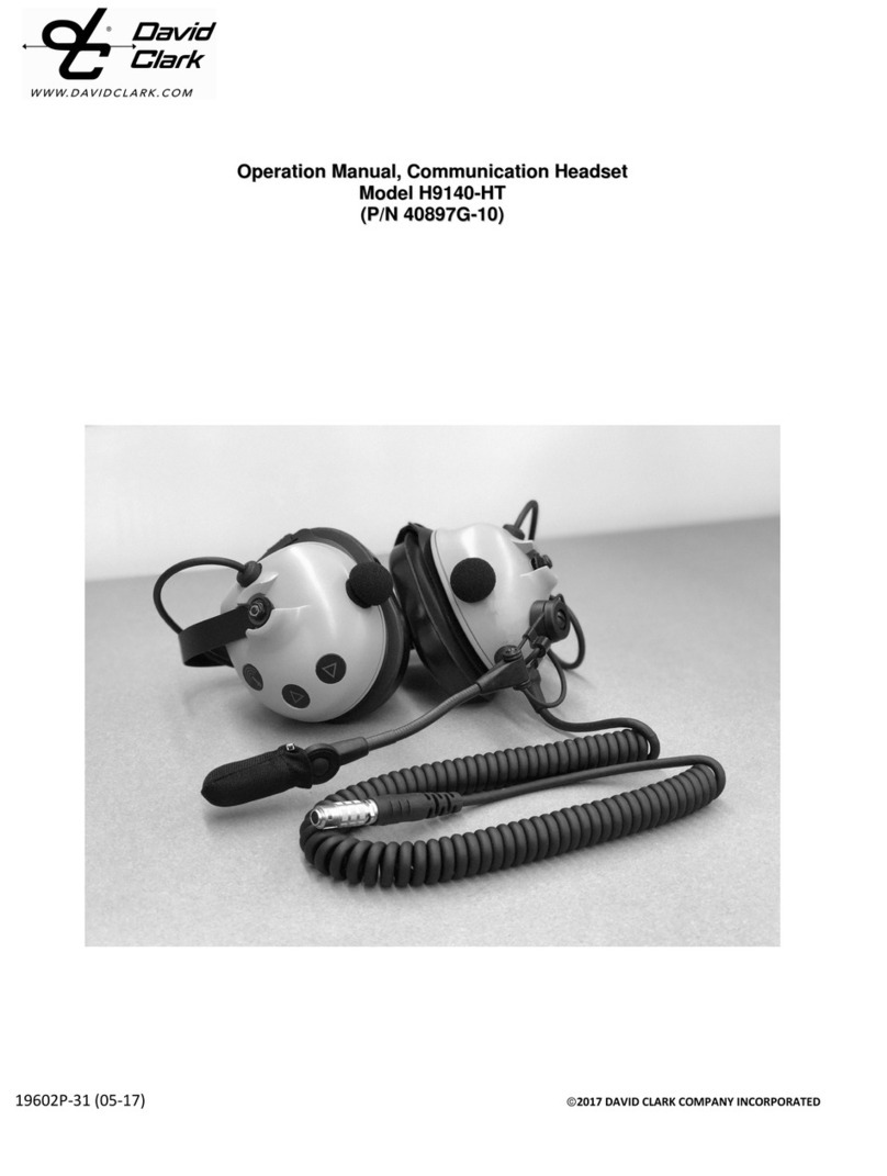 David Clark H9140-HT User manual