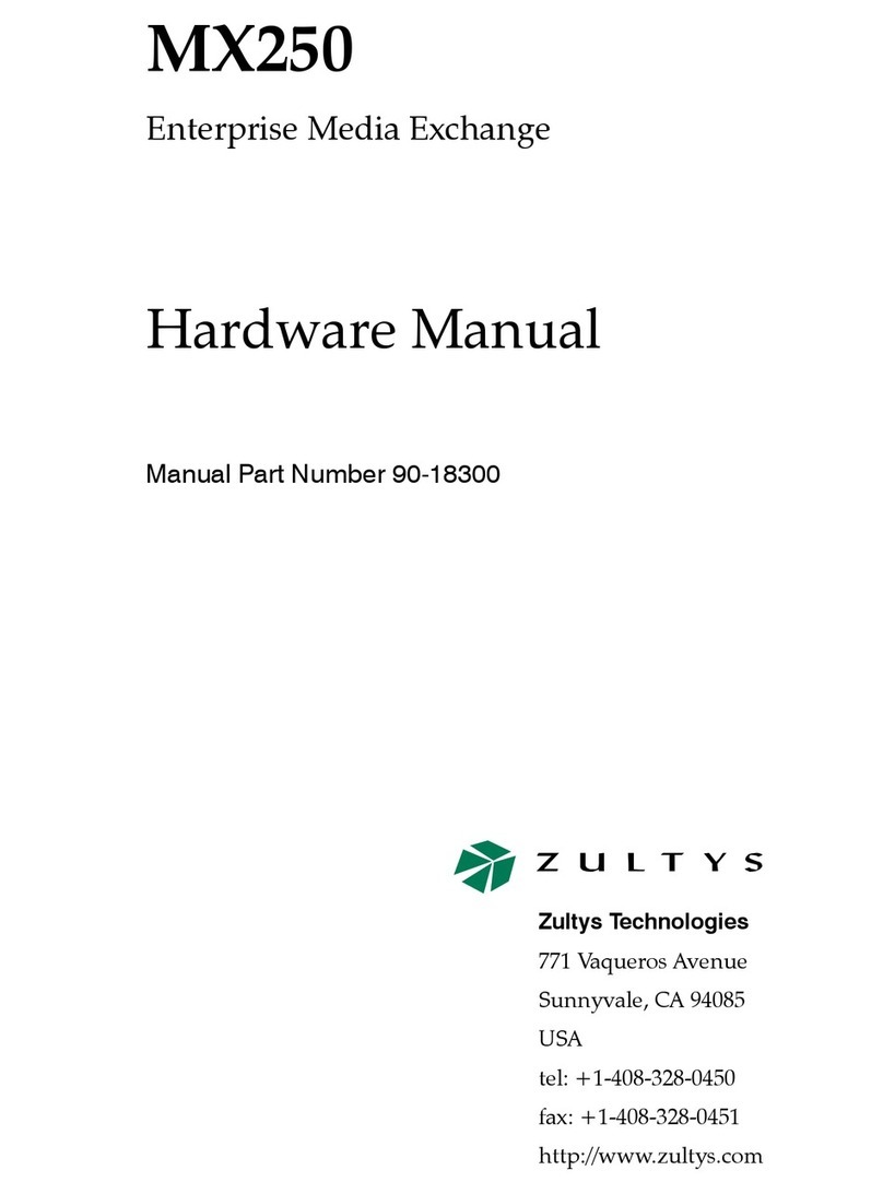 Zultys MX250 Hardware manual