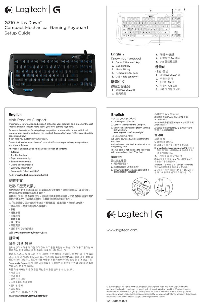 Logitech G G310 Atlas Dawn Setup guide