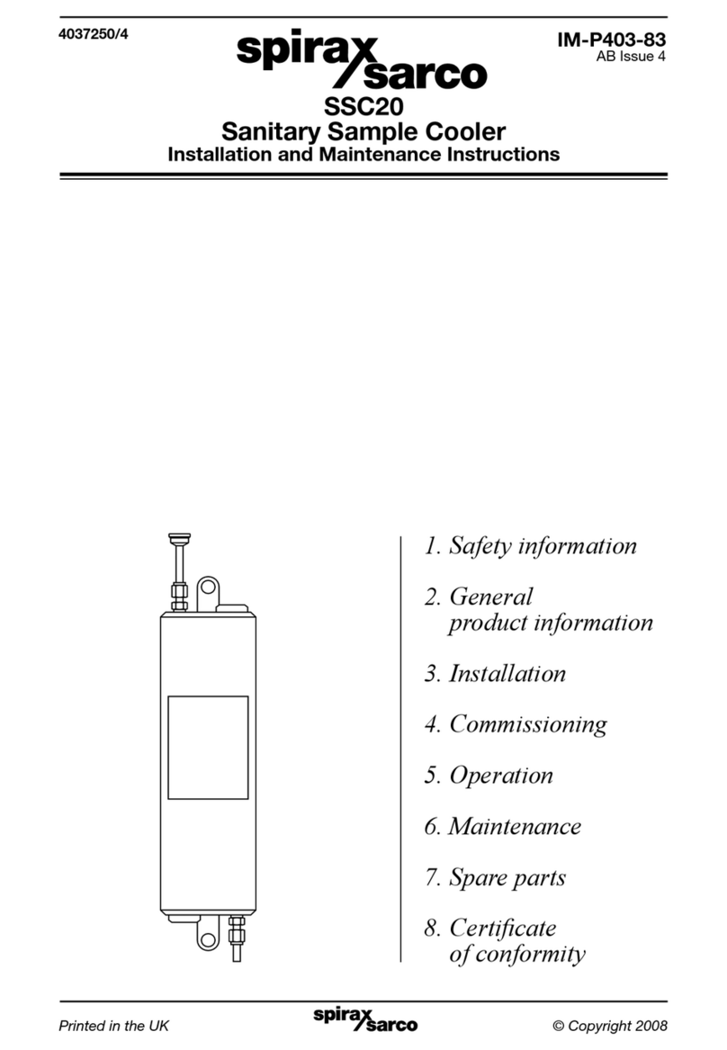 Spirax Sarco SSC20 Installation and maintenance instructions