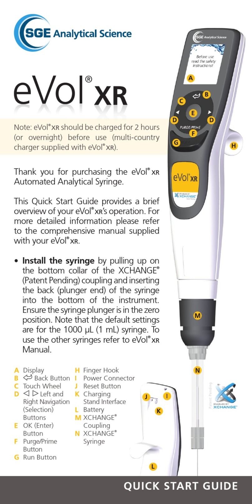 SGE eVol xr User manual