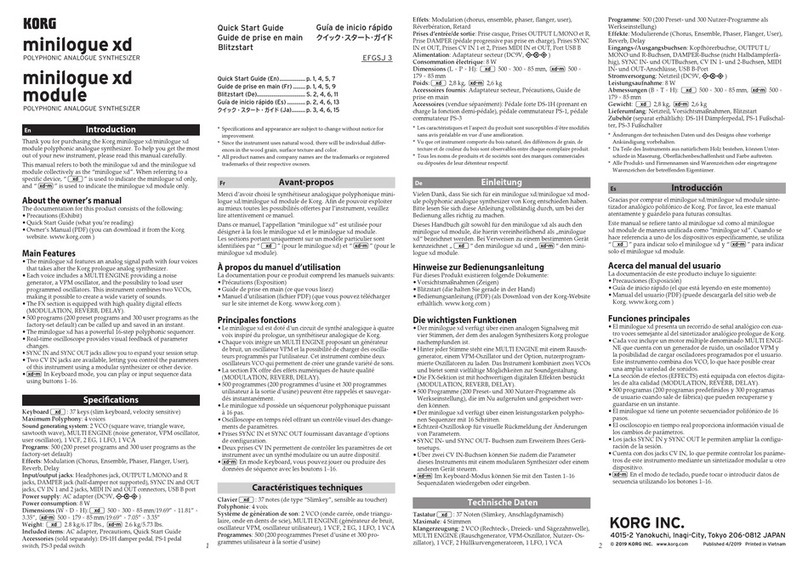 Korg Minilogue XD quick start guide