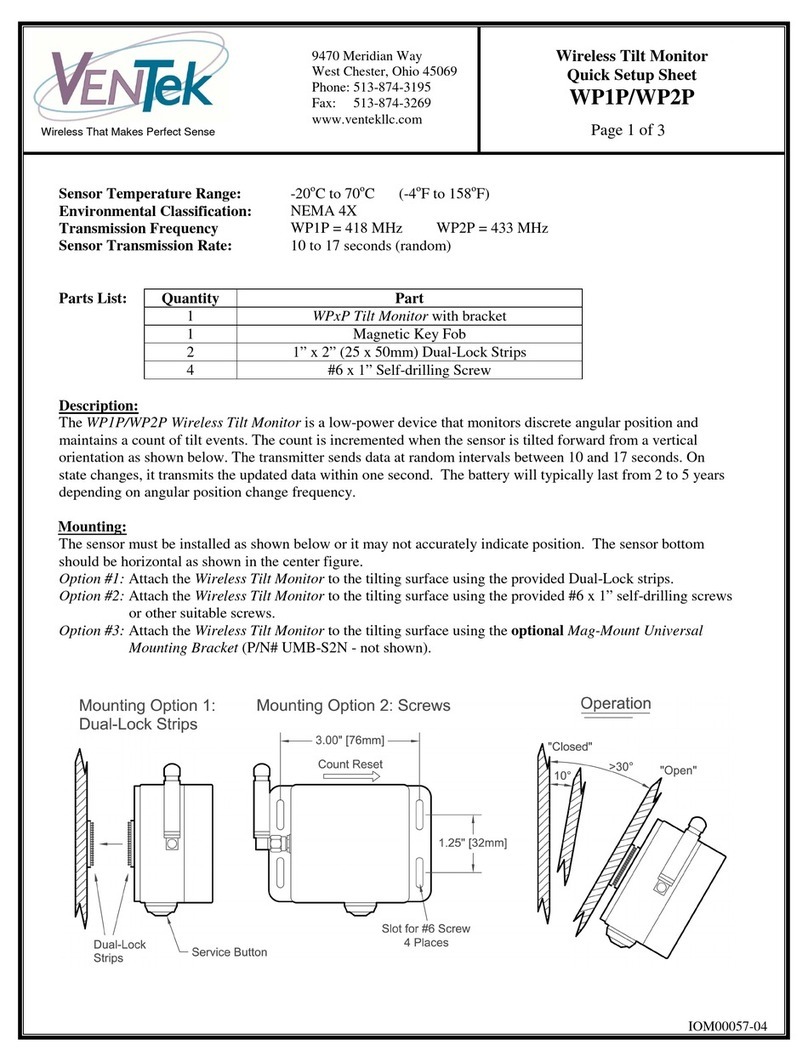 Ventek WP1P Specification sheet