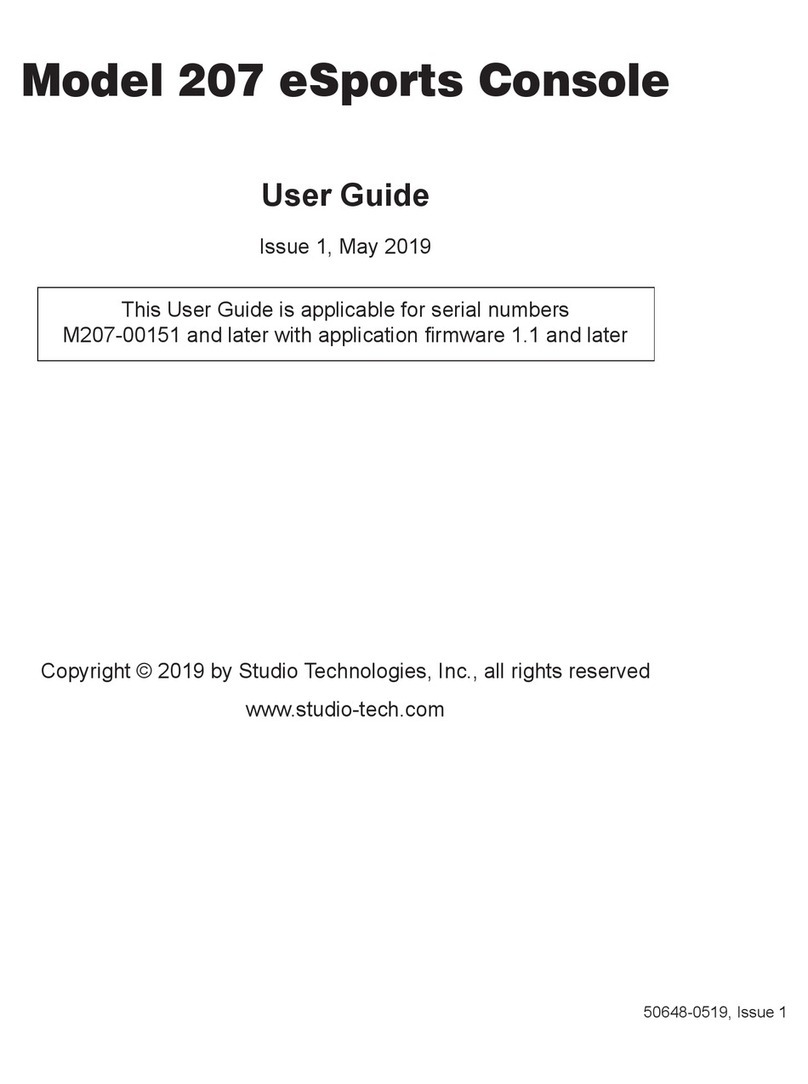 Studio Technologies 207 eSports Console User manual