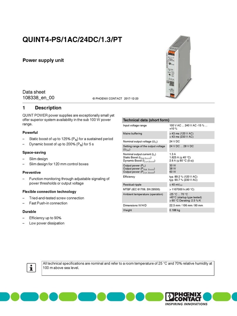Phoenix Contact QUINT4-PS/1AC/24DC/1.3/PT User manual Phoenix Contact QUINT4-PS/1AC/24DC/1.3/PT User manual