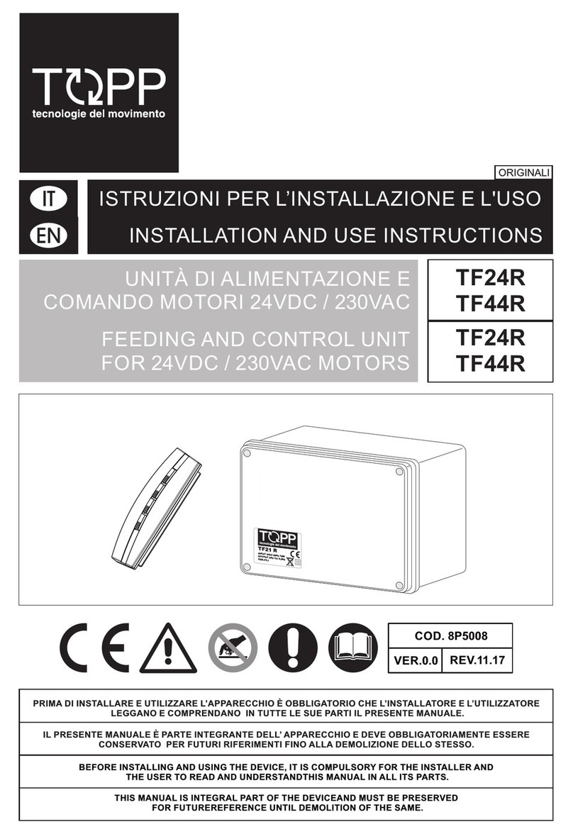 TOPP TF24R Installation and use instructions TOPP TF24R Installation and use instructions