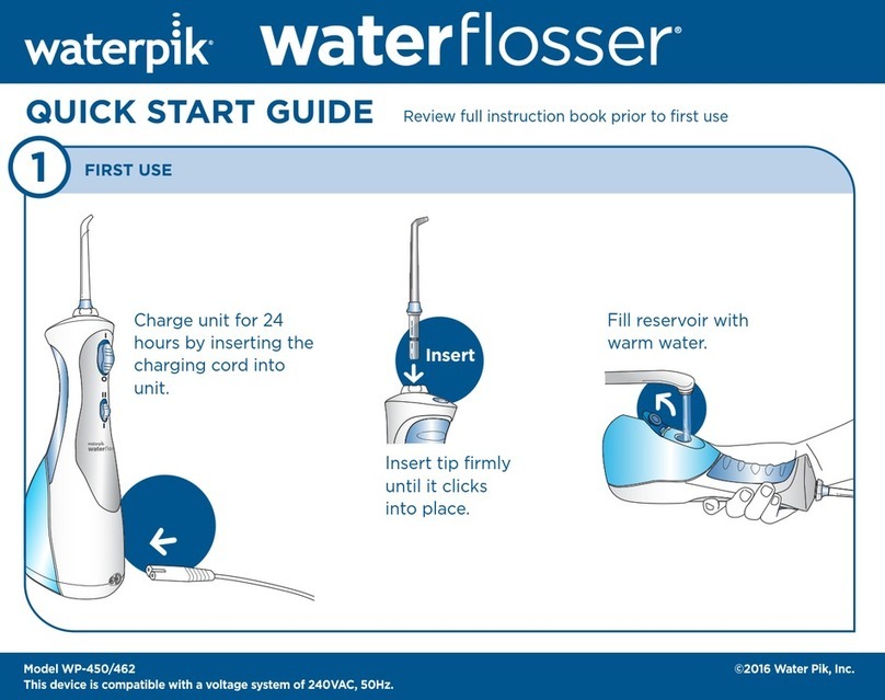 Waterpik Water Flosser WP-450 quick start guide