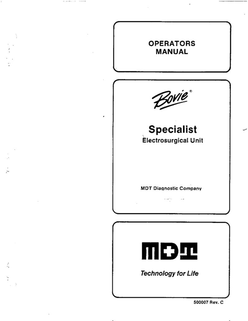 MDT Bovie Specialist Operator's manual