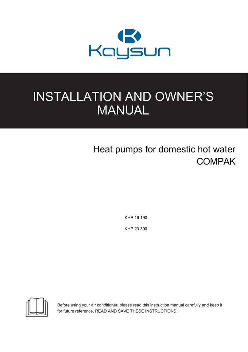 Kaysun COMPAK KHP 16 190 Installation instructions