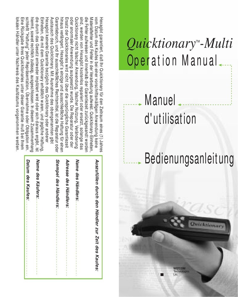 WizCom Technologies Quicktionary-Multi User manual