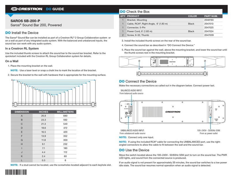 Crestron Saros SB-200-P Dimensional drawing