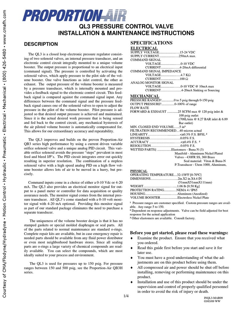 Proportion-Air QL3 Series Installation & maintenance instructions