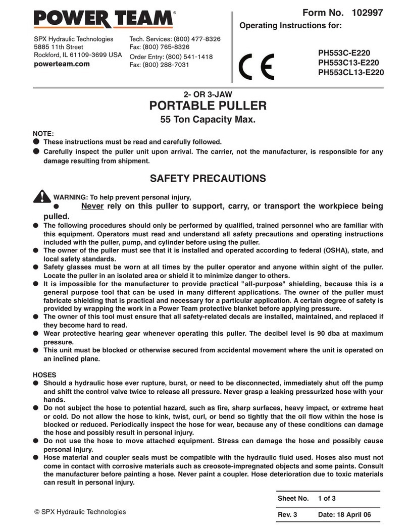 Power Team PH553C-E220 operating instructions