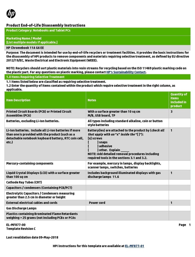 HP Chromebook 11A G6 EE Assembly instructions HP Chromebook 11A G6 EE Assembly instructions