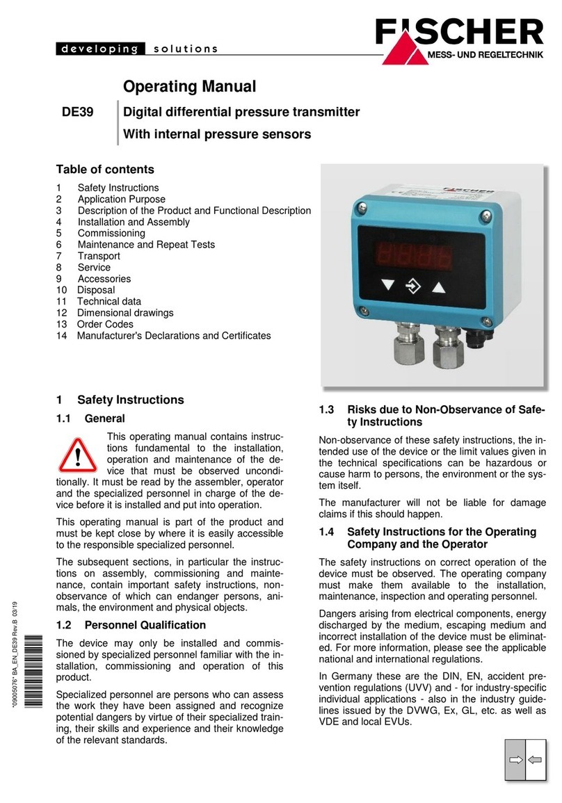 Fisher DE39 User manual