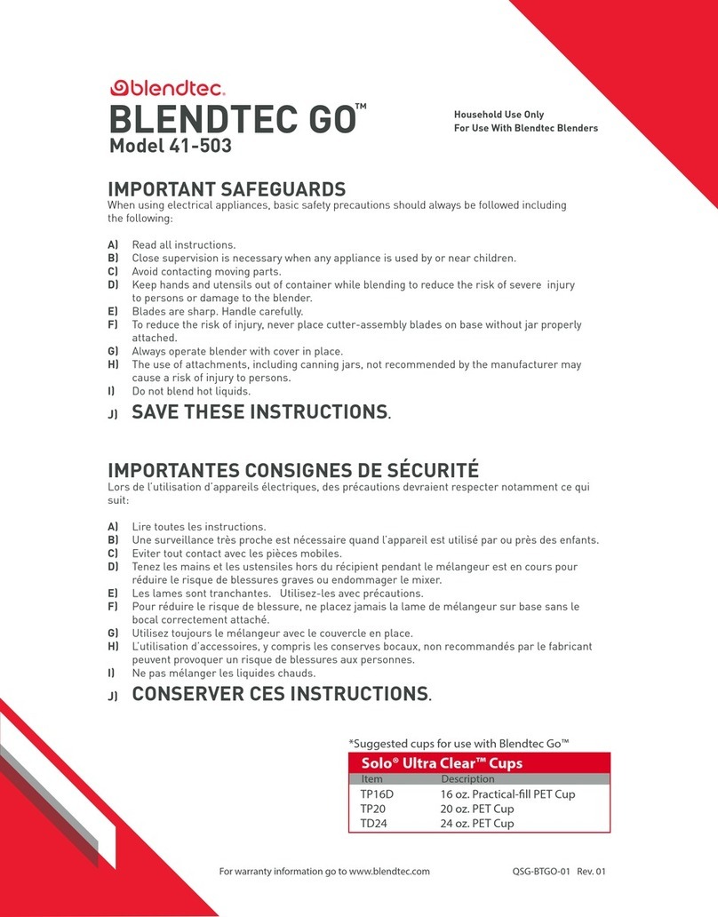 Blendtec Go 41-503 User manual