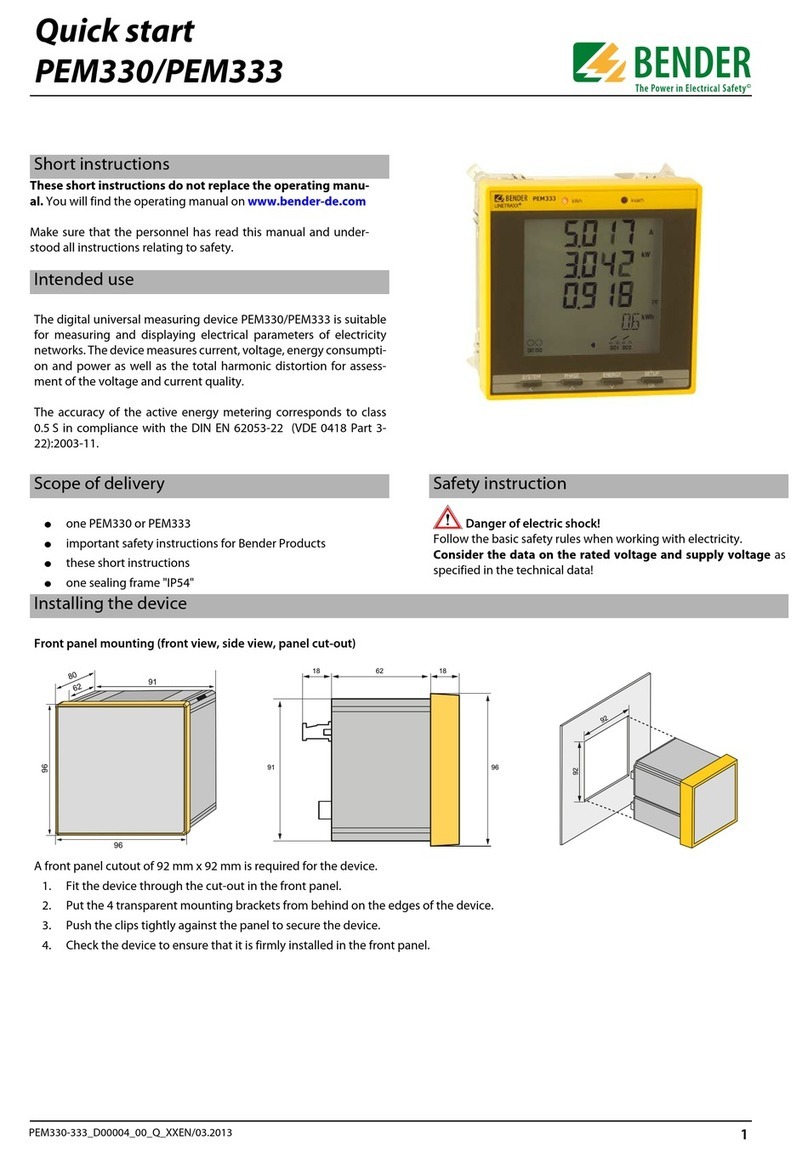 Bender PEM330 User manual