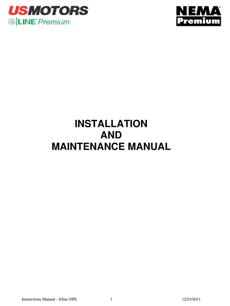 US MOTORS NEMA Eline Series Installation and maintenance manual