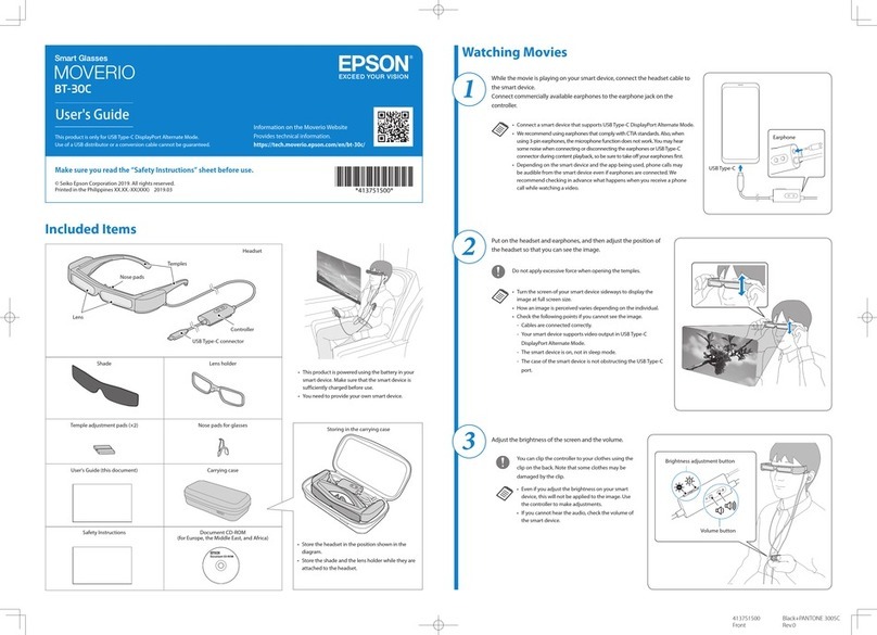Epson Moverio BT-30C User manual