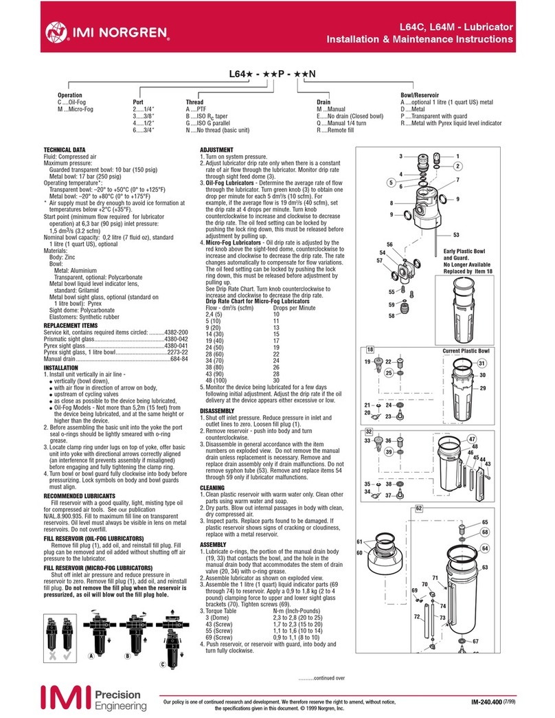 IMI NORGREN L64C Installation & maintenance instructions