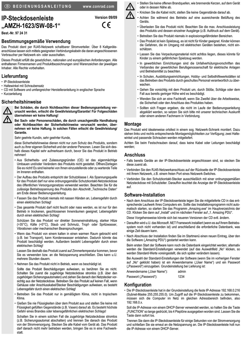 Conrad AMZH-1623/SW-08-1 operating instructions