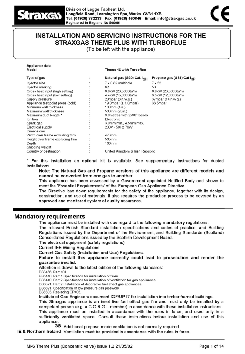 STRAXGAS THEME 16 WITH TURBOFLUE Installation and servicing instructions