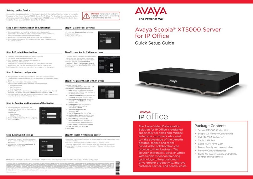 Avaya Scopia XT5000 User manual