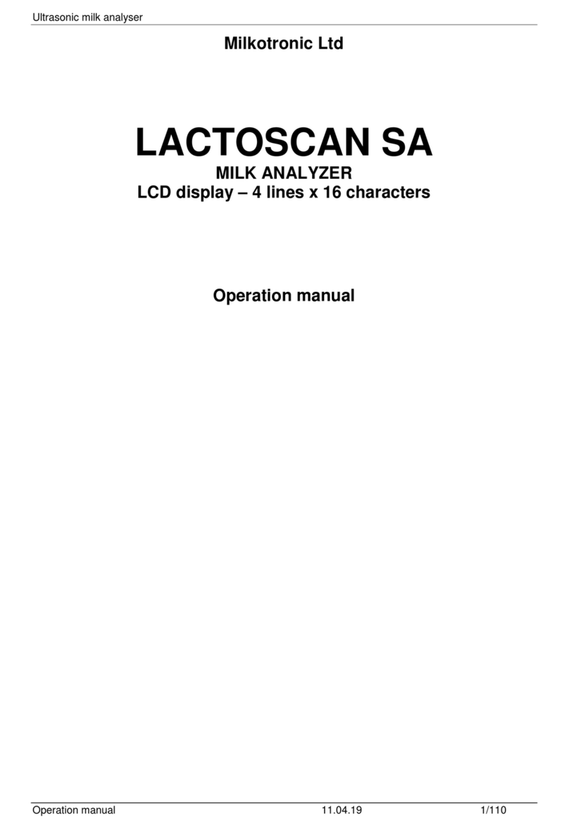 Milkotronic LACTOSCAN SA Operation manual